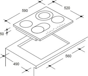 Płyta grzewcza vidaXL Ceramiczna płyta kuchenna, szkło EUROKERA 6000-7200 W 6