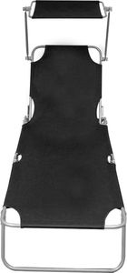 vidaXL składany leżak z zadaszeniem, czarny, aluminium (47770) 3