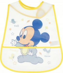 Disney Śliniak Mickey Mouse z kieszonką żółty 1