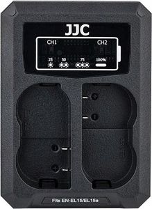 Ładowarka do aparatu JJC Ładowarka Dwukanałowa Podwójna USB do Nikon EN-EL15 / EN-EL15a / EN-EL15b 1