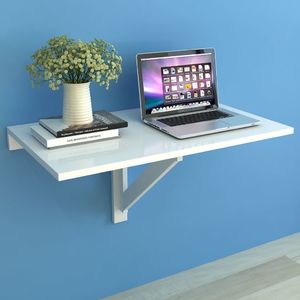vidaXL Składany stolik na ścianę, biały, 100 x 60 cm 1