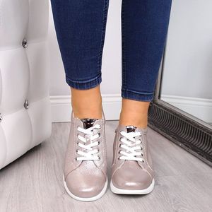 Sergio Leone Sneakersy damskie z połyskiem beżowe Sergio Leone 38 3