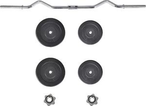 vidaXL Sztanga gięta z obciążnikami, 30 kg 4