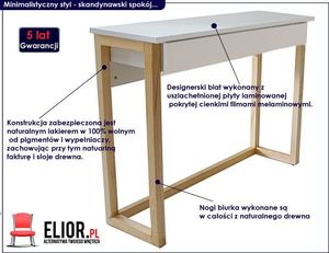 Biurko Elior Inelo Z4 Białe 100 cm x 30 cm 2