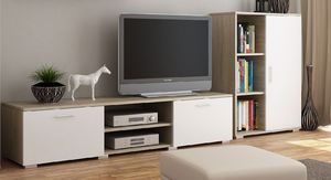 Elior Komplet mebli RTV Pixelo 6X - biały + dąb sonoma 2