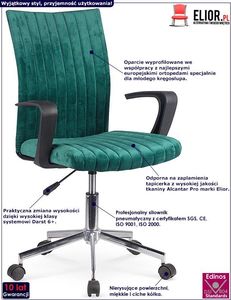 Krzesło biurowe Elior Entler Zielony 2