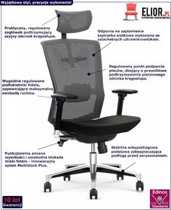 Krzesło biurowe Elior Ragis Czarne 2