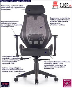 Krzesło biurowe Elior Almon Czarne 2