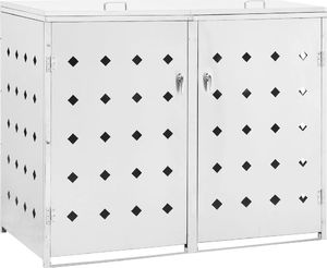 vidaXL Podwójna osłona na kosze na śmieci, 240 L, stal nierdzewna 2