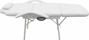 vidaXL Przenośny fotel kosmetyczny, ekoskóra, 185 x 78 x 76 cm, biały 4