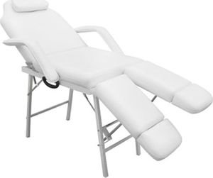 vidaXL Przenośny fotel kosmetyczny, ekoskóra, 185 x 78 x 76 cm, biały 3