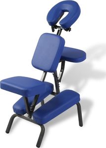 vidaXL Składany, przenośny fotel do masażu, niebieski 1