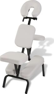 vidaXL Biały, składany i przenośny fotel masujący 1