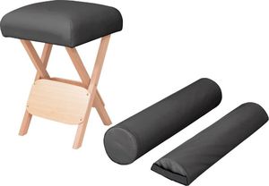 vidaXL Składany stołek do masażu z 2 wałkami, grubość siedziska 12 cm 1