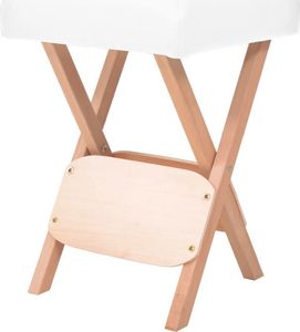 vidaXL Składany stołek do masażu, grubość siedziska 12 cm, biały 1