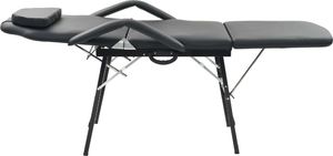 vidaXL Przenośny fotel kosmetyczny, ekoskóra, 185 x 78 x 76 cm, czarny 2