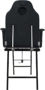 vidaXL Przenośny fotel kosmetyczny, ekoskóra, 185 x 78 x 76 cm, czarny 4