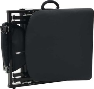 vidaXL Przenośny fotel kosmetyczny, ekoskóra, 185 x 78 x 76 cm, czarny 7