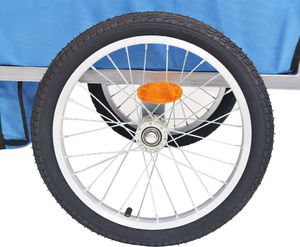 vidaXL Rowerowa przyczepka dla dzieci, szara i niebieska, 30 kg 4