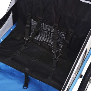 vidaXL Rowerowa przyczepka dla dzieci, szara i niebieska, 30 kg 5