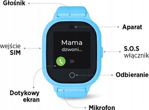 Smartwatch Bezpieczna Rodzina GJD.06 Niebieski  (GJD.06N) 4