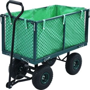 vidaXL Ogrodowy wózek ręczny, zielony, 350 kg 1