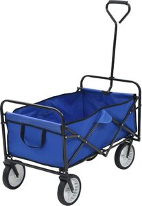 vidaXL Składany wózek ręczny, stalowy, niebieski 1