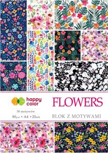 Happy Color Blok z motywami Flowers A4/15K 80g HAPPY COLOR 1