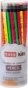 Easy Ołówek trójkątny z gumką neon HB (48szt) 1