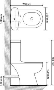 Zestaw kompaktowy WC vidaXL 70 cm cm czarny (240550) 7