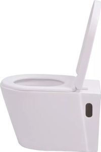 Zestaw podtynkowy vidaXL Podwieszana toaleta ceramiczna ze spłuczką biała (274669) 6