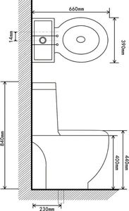 Zestaw kompaktowy WC vidaXL 66 cm cm czarny (141136) 6