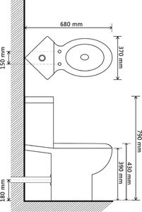 Zestaw kompaktowy WC vidaXL 68 cm cm czarny (141134) 6