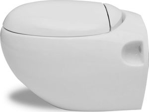 Miska WC vidaXL Toaleta wisząca o oryginalnej formie jaja, biała 3