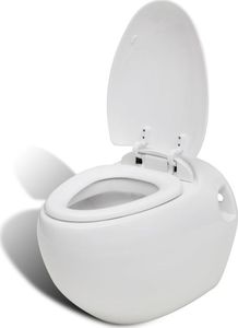 Miska WC vidaXL Toaleta wisząca o oryginalnej formie jaja, biała 5