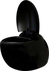 Miska WC vidaXL Toaleta wisząca w formie jaja, czarna 3