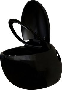 Miska WC vidaXL Toaleta wisząca w formie jaja, czarna 4