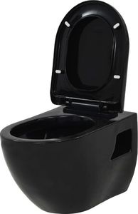 Miska WC vidaXL Toaleta wisząca, ceramiczna, czarna 1