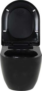 Miska WC vidaXL Toaleta wisząca, ceramiczna, czarna 5