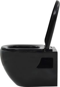 Miska WC vidaXL Toaleta wisząca, ceramiczna, czarna 6
