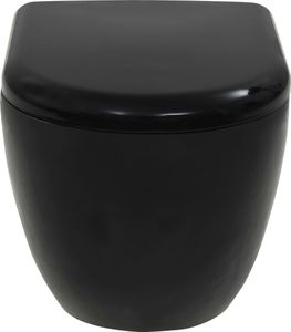 Miska WC vidaXL Toaleta wisząca, ceramiczna, czarna 7