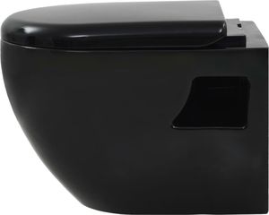 Miska WC vidaXL Toaleta wisząca, ceramiczna, czarna 8