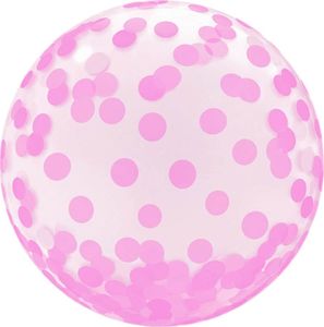GoDan Balon kryształowy z nadrukiem różowego konfetti - 45 cm - 1 szt. uniwersalny 1