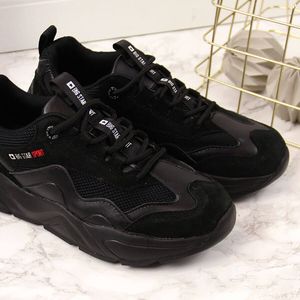 Big Star Sneakersy damskie na koturnie czarne Big Star FF274959 40 5