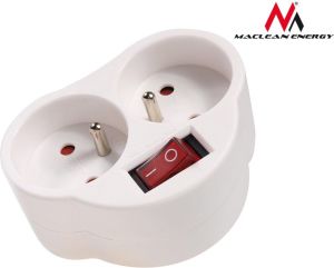 Maclean Gniazdo prądowe x2 MCE31 z wyłącznikiem 5