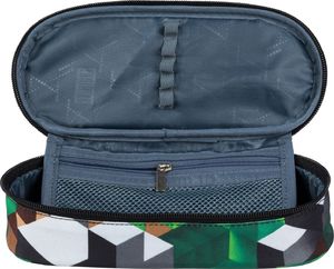 Piórnik St. Majewski Piórnik saszetka usztywniana z wewnętrzną klapką ST.RIGHT PC-01 Zielone klocki 3D CACA 3