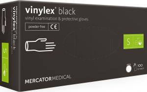 Mercator Medical rękawice diagnostyczne vinylex black roz. S 100szt. RD20238002 1