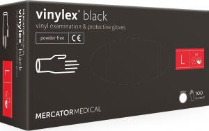 Mercator Medical rękawice diagnostyczne vinylex black roz. L 100szt. (RD20238004) 1