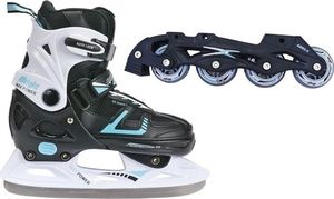 Rolki Allright Max Power 2w1 z wymienną płozą regulowane czarne r. 37-40 6