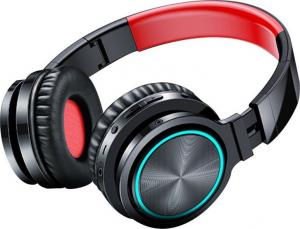 Słuchawki Picun B12 LED SD Czarno-czerwone 2